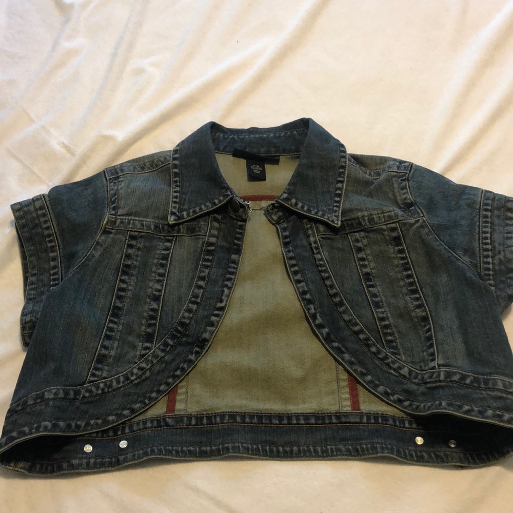Denim shrug jacket